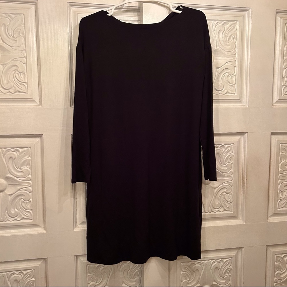 Eileen Fisher Black Stretch Jersey Dress - Size Petite Medium